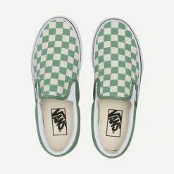 Vans Classic Slip-on Checkerboards Shale Green Mens 8 Vans Classic Slip-on Checkerboards Shale Green Mens
