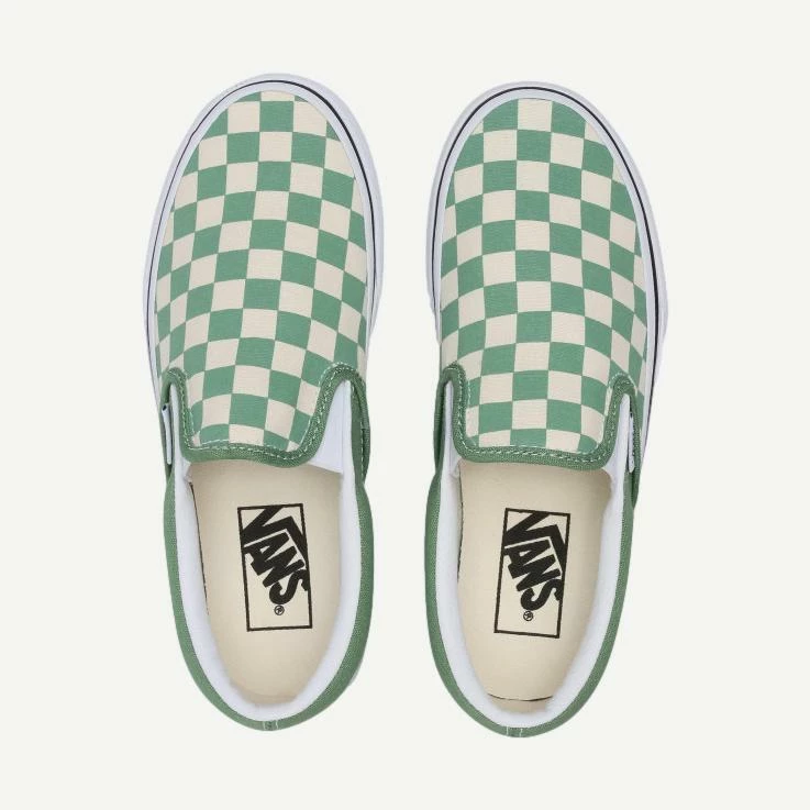 Vans Classic Slip-on Checkerboards Shale Green Mens 4 Vans Classic Slip-on Checkerboards Shale Green Mens