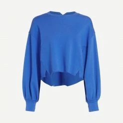 Frame Denim Easy Shirttail Sweatshirt In Jet Stream Womens