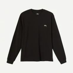 Stussy Stock Logo L/S Crew Black