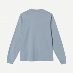 Stussy Mens Stock Logo L/S Crew Slate