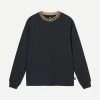 Stussy Flower Mock Neck LS Crew - Black Mens