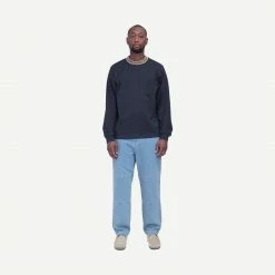 Stussy Flower Mock Neck LS Crew - Black Mens