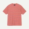 Stussy Striped Terry SS Crew - Peach Mens