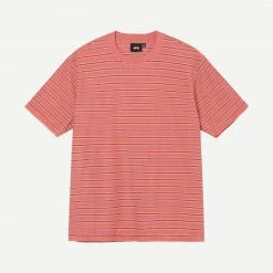 Stussy Striped Terry SS Crew - Peach Mens