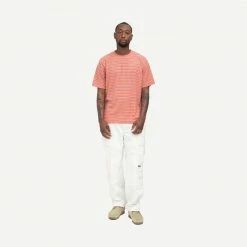 Stussy Striped Terry SS Crew - Peach Mens