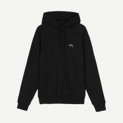 Stussy Stock Logo Hoodie Black Mens