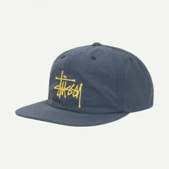 Stussy Peached Nylon Basic StrapBack Steel Blue Mens