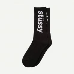 Stussy Mens Helvetica Jacquard Crew Socks