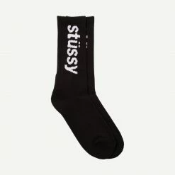 Stussy Mens Helvetica Jacquard Crew Socks
