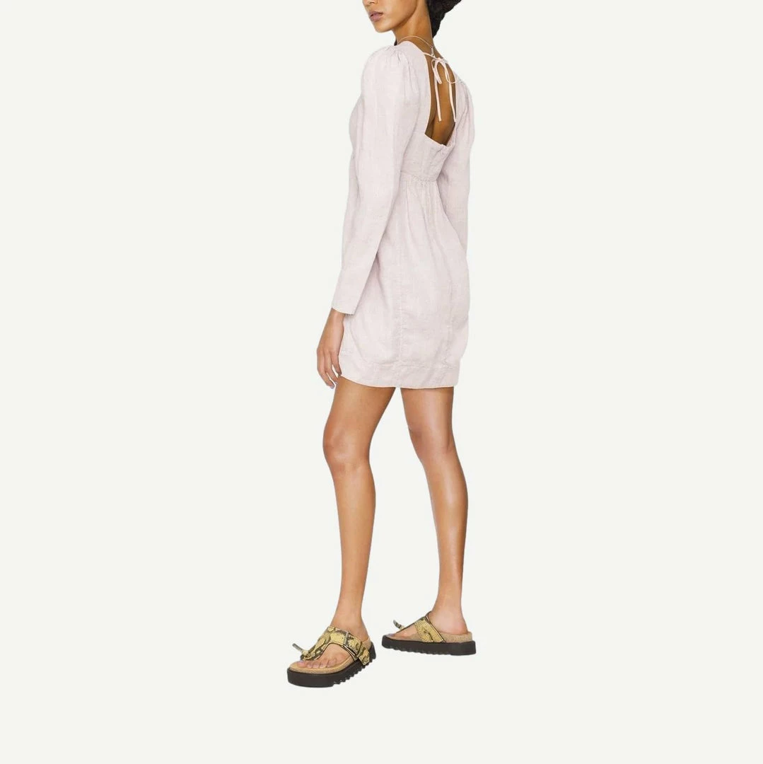 Ganni Hemp Mini Dress - Bright Lilac Womens 5 Ganni Hemp Mini Dress - Bright Lilac Womens