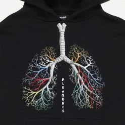 Pleasures Black Breathe Hoodie Mens