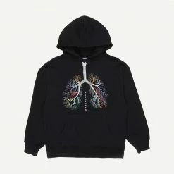Pleasures Black Breathe Hoodie Mens