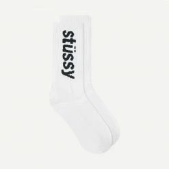 Stussy Mens Helvetica Jacquard Crew Socks