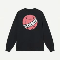 Stussy Global Peace Pigment Dyed LS Tee - Black Mens