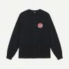 Stussy Global Peace Pigment Dyed LS Tee - Black Mens