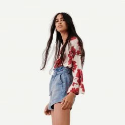 Ba&sh Womens Keddy Blouse - Red