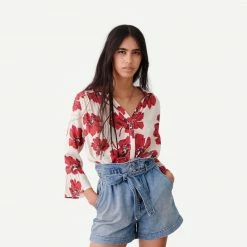 Ba&sh Womens Keddy Blouse - Red