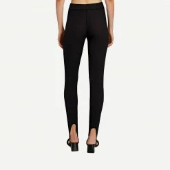 Ganni Stirrup Ribbed Legging Black Womens