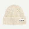 Ganni Rib Knit Beanie Brazilian Sand