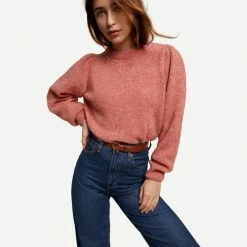 Nation LTD Womens Busy Oversized 80's Sweater In Geranium