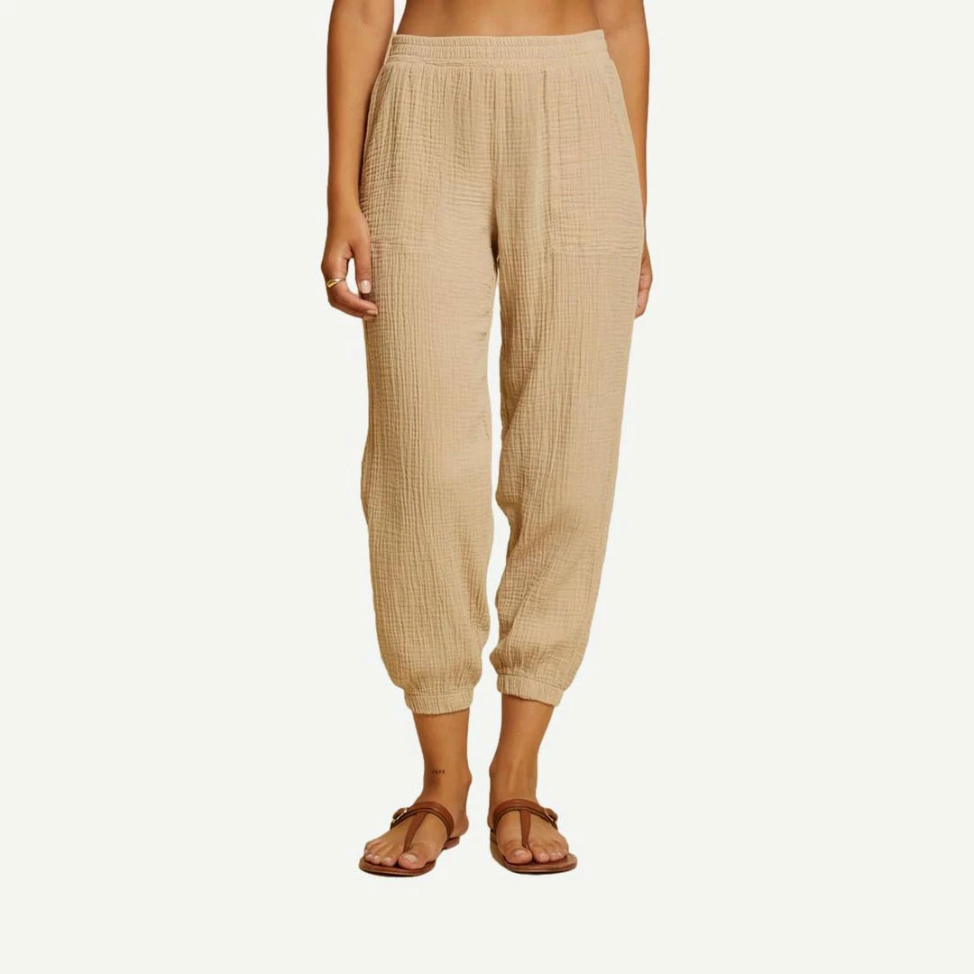 Nation LTD Womens Cairo Gauze Lounge Pant - Almond Milk 4 Nation LTD Womens Cairo Gauze Lounge Pant - Almond Milk