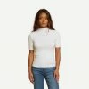Nation LTD Cameron Roll Neck Tee- White Womens