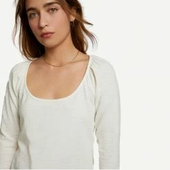 Nation LTD Womens Cherry Scoop Neck Tee Off White