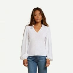 Nation LTD Claudine Yoked Tee - White