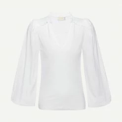 Nation LTD Claudine Yoked Tee - White