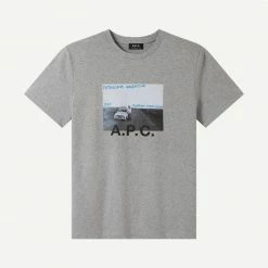 A.P.C. Mens T-Shirt Gauthier In Heathered Light Grey
