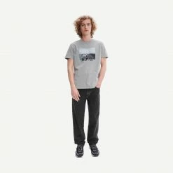 A.P.C. Mens T-Shirt Gauthier In Heathered Light Grey