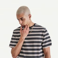 Wax London Dean Tee Trail Stripe - Navy 8 Wax London Dean Tee Trail Stripe - Navy