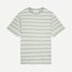 Wax London Dean Tee Trail Stripe - Light Green