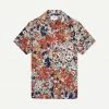 Wax London Mens Didcot Shirt Monet Print - Skyblue/Rust