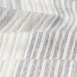 Wax London Mens Didcot Shirt Crinkle Stripe Cotton - Navy Ecru