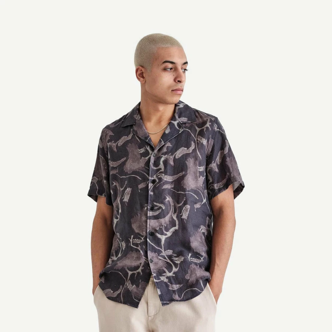 Wax London Didcot Shirt Distorted Floral - Dark 5 Wax London Didcot Shirt Distorted Floral - Dark