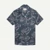 Wax London Didcot Shirt Distorted Floral - Dark