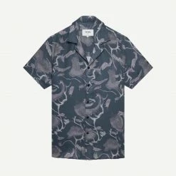 Wax London Didcot Shirt Distorted Floral - Dark