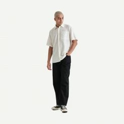 Wax London Drum Shirt Window Check Cotton - White Mens