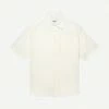 Wax London Drum Shirt Window Check Cotton - White Mens