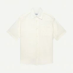 Wax London Drum Shirt Window Check Cotton - White Mens