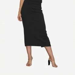 LNA Womens Kessler Midi Skirt - Black