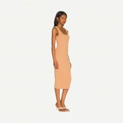 Enza Costa Puckered Knit Dress - Italian Clay