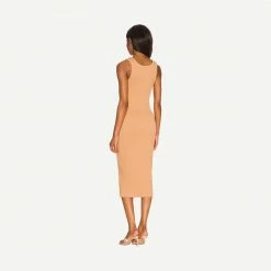 Enza Costa Puckered Knit Dress - Italian Clay
