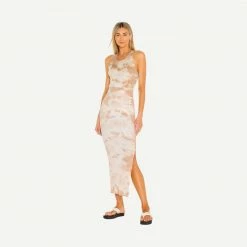 Enza Costa Supima Cotton Fitted Racer Tank In Sand Ionic