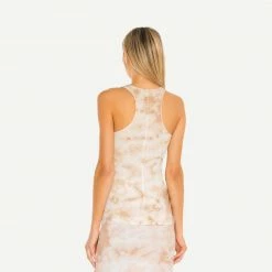 Enza Costa Supima Cotton Fitted Racer Tank In Sand Ionic