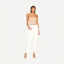 Enza Costa Supima Cotton Essential Strappy Tank - Oat Milk Womens