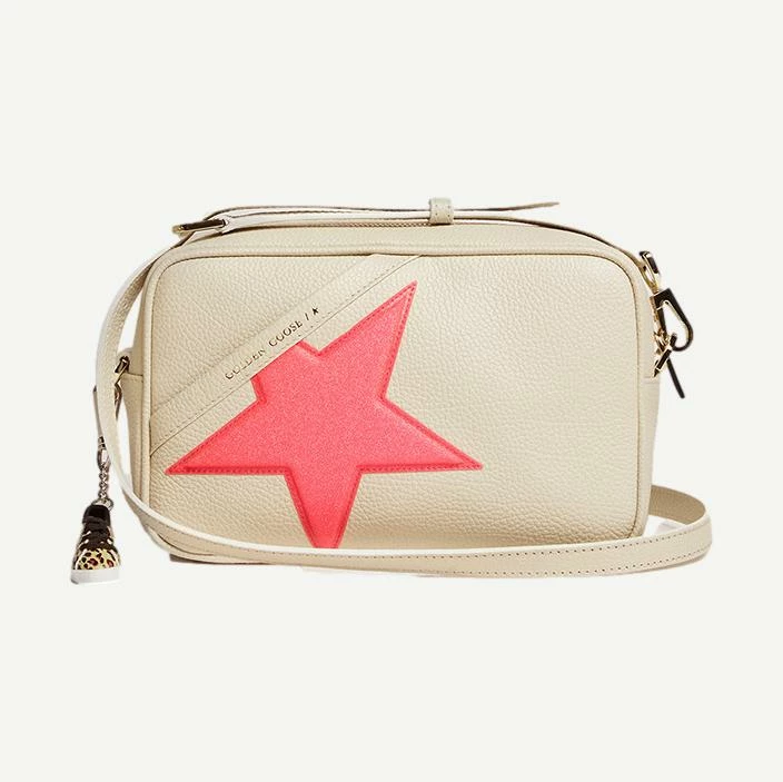 Golden Goose Womens Star Bag Hammered Leather Body Glitter Patch Star 3 Golden Goose Womens Star Bag Hammered Leather Body Glitter Patch Star