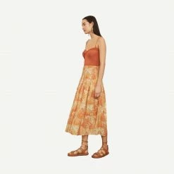 Vince Garden Smocked Tiered Skirt - Dusk Womens